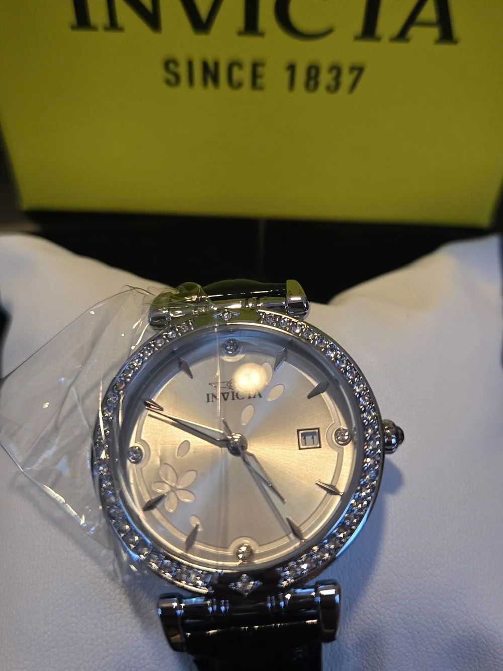 70312 Invicta Celestial Silver-Tone Crystal Floral Dial Women's Watch 33.2mm